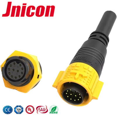 PA66 M19 12Pin 5A σύνδεσμοι γρήγορης αποσύνδεσης IP67 Σύρματα για καλώδια