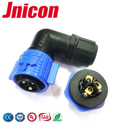 M19 20A 3 Pin Screw Terminal Connector Δύναμη Αδιάβροχος 300V Συνδέτης 90 μοίρες