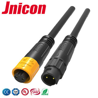 Jnicon 10A M12 2 Πιν Σχηματισμένα καλώδια συνδετήρες εξωτερικά αδιάβροχο γρήγορη αποσύνδεση