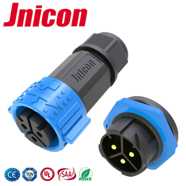 M25 Άνδρας Γυναίκα 3 Pin Power Connector PA66 500V Wire To Board Αδιάβροχες συνδέσεις