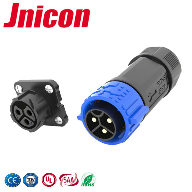 M25 Πιστοποίηση UL 3 Pin Panel Mount Connector IP67 Outdoor Waterproof Connector