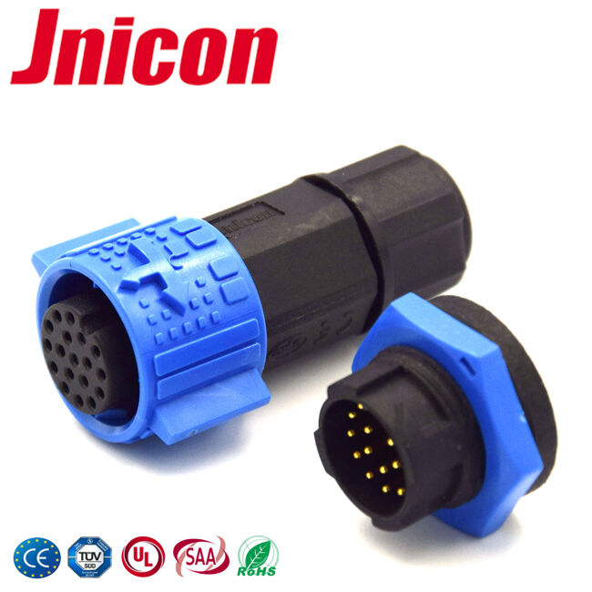 M19 5A 12 Pin Waterproof Connector IP67 Άντρας Γυναίκα Συναρμολόγηση για δεδομένα