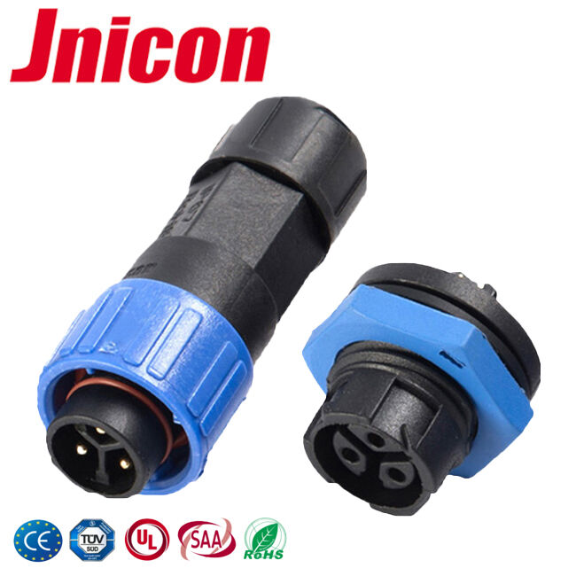 Βιομηχανικές M16 Quick Lock 3 Pin Panel Mount 10A Αδιάβροχες συνδέσεις για εξοπλισμό επικοινωνίας