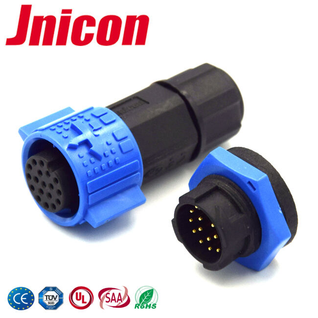 IP67 12 Pin Plug And Socket M19 5A χαμηλής τάσης Αδιάβροχοι κυκλικοί συνδετήρες 300 Volt