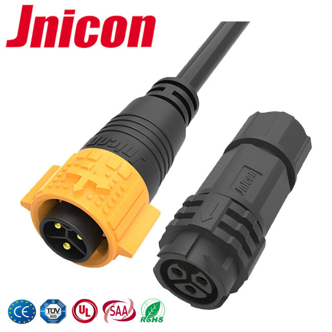 Συνδετήρας IP68 3 ακίδων 20A αρσενικός θηλυκός ODM Push Lock Power 12AWG Max Connector