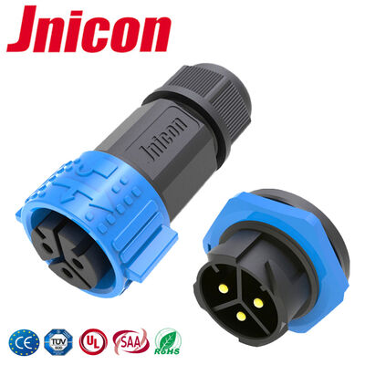 M25 Άνδρας Γυναίκα 3 Pin Power Connector PA66 500V Wire To Board Αδιάβροχες συνδέσεις