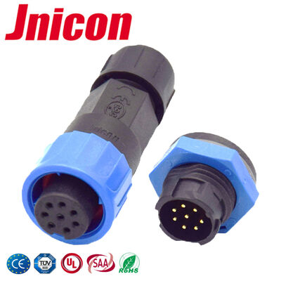 Συνδετήρας IP68 Push Lock 8 ακίδων αδιάβροχος 300V κυκλικός M16