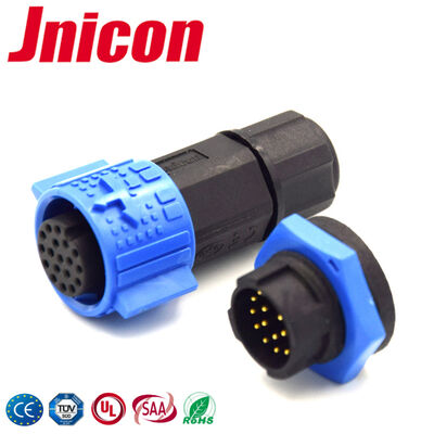 300V M19 16 Pin Waterproof Plug And Socket Connector CE Industrial Data Connector